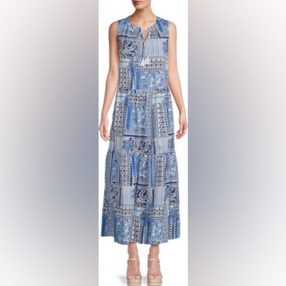 J.Mclaughlin Christa Tropical Print Tassel Maxi Dress (D5) - Picture 4 of 10